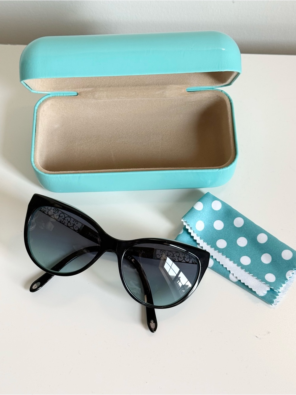 Tiffany & Co TF 4119 8055/9 Black Blue Cat Eye Eyeglasses Frames 56-16 140 Italy